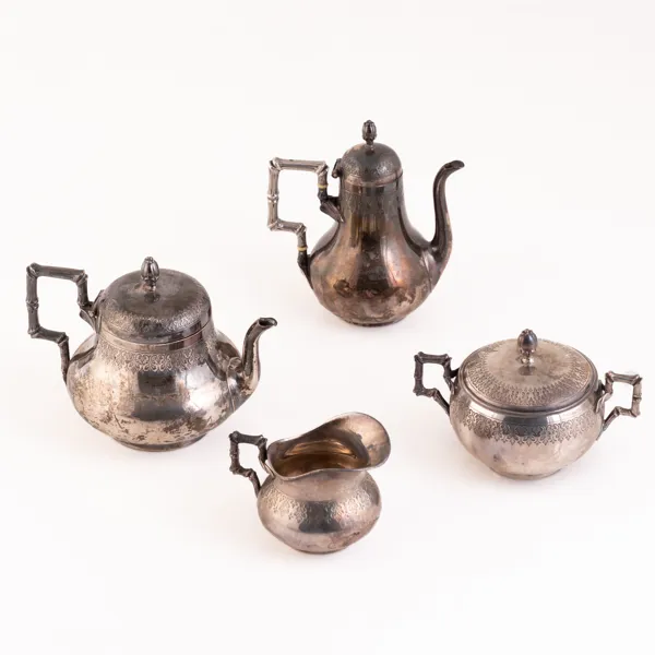 KAFFE/TESERVIS, sterlingsilver, 4 dlr