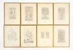 GRAVYRER/BOKBLAD, 8 st, 1500-1700-tal