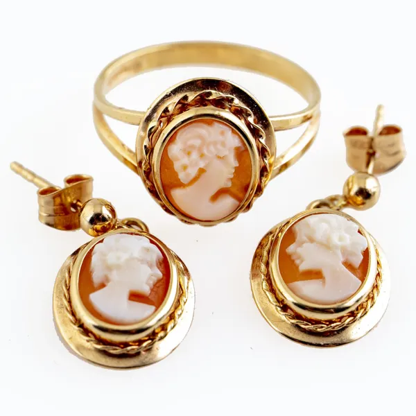 ÖRHÄNGEN, 1 par, RING, 18 k guld