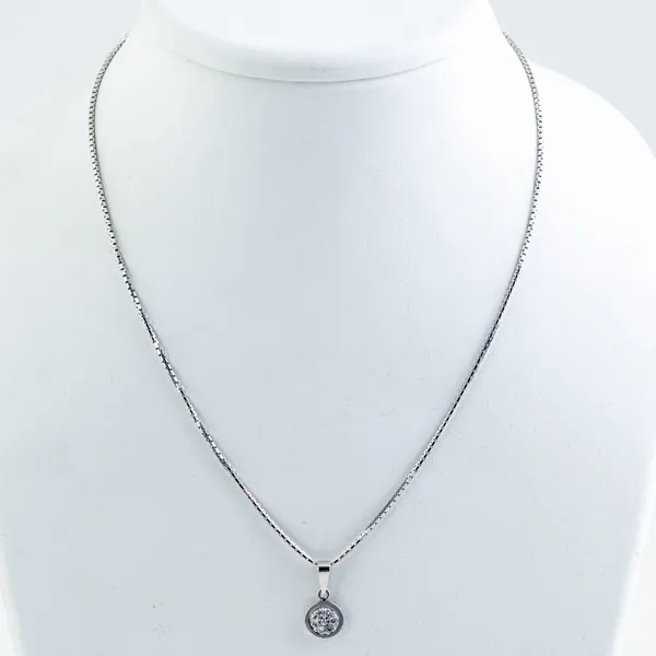 COLLIER med HÄNGE, 18 k vitguld