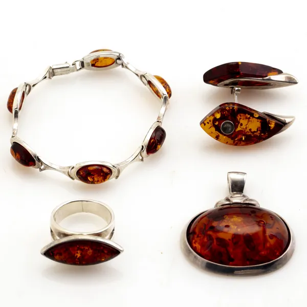 SMYCKESSET, sterlingsilver, 5 dlr