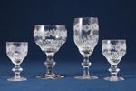 Glasservis, 54 delar, bestående av 12 rödvinsglas, 12 vitvinsglas, 20 starkvinsglas samt 10 likörglas