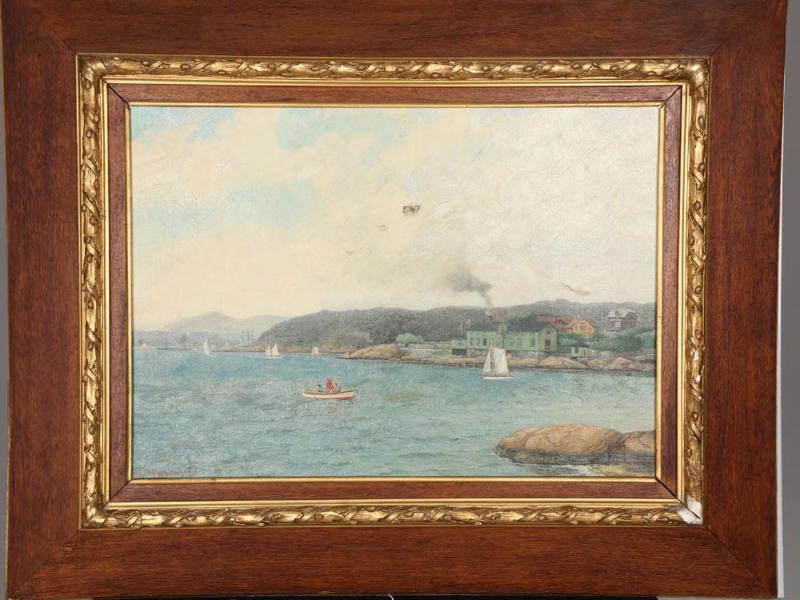Arvid Ahlberg (1851-1932), kustbild med båtar från Långedrag, västkusten, signerad Långedrag -94, olja på duk, bildmått 50 x 70 cm_479a_8daf8a15c41d75a_lg.jpeg