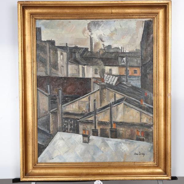 René Durey (Frankrike, 1890-1959), utsikt över hustak, signerad, olja på duk, bildmått 61x50 cm_488a_8daf8a16aab5572_lg.jpeg