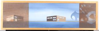 Stefan Edqvist (f. 1971), perspektiva motiv, komposition, akryl på mdf, signerad occh daterad 2006 a tergo, bildmått 19,5x73 cm