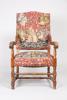 Karmstol, 1900-tal, Barockstil, broderad rygg och sits av figurscener