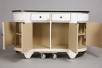 Sideboard, 19/2000-tal, vitmålad med skiva av svart sten, höjd 82, 138 x 46 cm