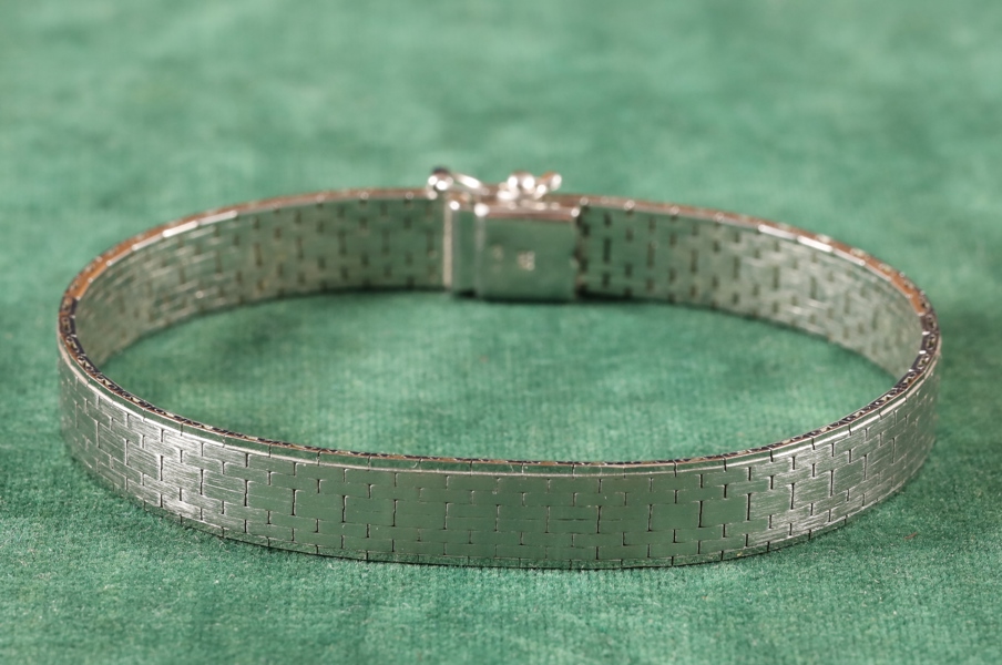 ARMBAND, Silver, platt korridorlänk