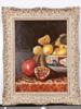 Gunilla Bardanzellu (1943-2014), stilleben med granatäpple samt frukter i Imariskål, signerad, olja på pannå, bildmått 50 x 37 cm