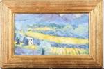 Gunilla Bardanzellu (1943-2014), sydländskt landskap, signerad, olja på duk, bildmått 21 x 37 cm