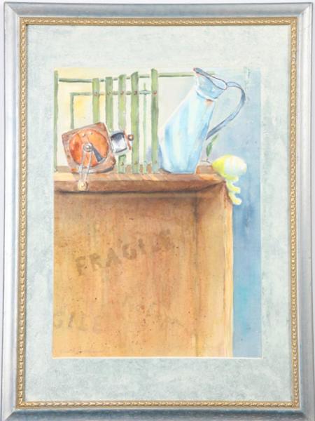 Gunilla Bardanzellu (1943-2014), stilleben med låda, kanna, citron mm, signerad, akvarell, bildmått 41 x 30 cm_595a_8daf8a20b21915b_lg.jpeg