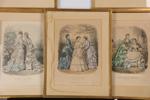 Modeplanscher, 5 st, 1800-talets slut, 3 st La Mode Illustrée samt 2 st La Moda Elegante Illustrada, litografier, bildmått ca 28 x 22 cm