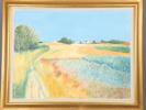 Oidentifierad konstnär, sommarlandskap med gårdar och åkrar, signerad Ethel, olja på duk, bildmått 73 x 96