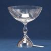 Vicke Lindstrand (1904-1983), skål på fot, kosta, klart glas med slipad dekor av växter, höjd 20, diam 17,5 cm