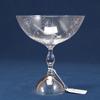 Vicke Lindstrand (1904-1983), skål på fot, kosta, klart glas med slipad dekor av växter, höjd 20, diam 17,5 cm