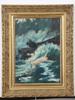 Oidentifierad konstnär, tidigt 1900-tal, fiskare och sjöjungfru, olja på duk, bildmått 33 x 23 cm