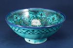Skål, Persisk, 1900-tal, glaserat lergods, höjd 15, diam 36 cm