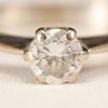 Ring, 18k vitguld, med briljantslipad diamant, ca o,40 ct, stl 16,25 mm, vikt 2,4 gram