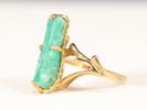 Ring, 18k guld, med grön Beryll, stl 17,25 mm, totalvikt 6,2 gram