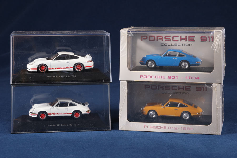 MODELLBILAR, 4 st, Porsche 911