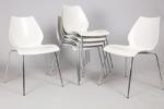Vico Magistretti, (1920-2006), stolar, 6 st, "Maui", kartell, formgjuten plast, kromade ben