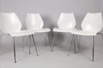 Vico Magistretti, (1920-2006), stolar, 4 st, "Maui", Kartell, formgjuten plast, kromade ben