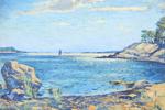A.Witzmann (1900-tal), kustbild från Nynäshamn, signerad, olja på pannå, bildmått 50 x 60 cm