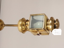 Takarmatur, tidigt 1900-tal, omgjord från en vagnslykta, mässing och glas, total hö med stång, hö 43 cm