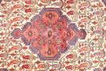 Hamadan, Iran, Orientmatta, semiantik, handknuten, beige botten med röd huvudbård, 162 x 99 cm