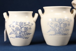 Syltkrukor, 3 st, Rörstrand och Gustavsberg, glaserad stenmassa, höjd 16 - 23,5 cm