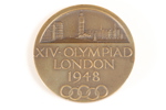 Deltagarmedalj, OS London 1948, brons, diam 5 cm