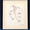 André Prah (född 1941), Gösta Ekman som Strindberg, tusch, med dedikation, bildmått 23 x 16 cm