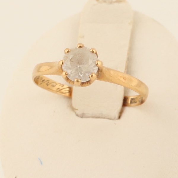 RING, 18K GULD, briljantslipad diamant